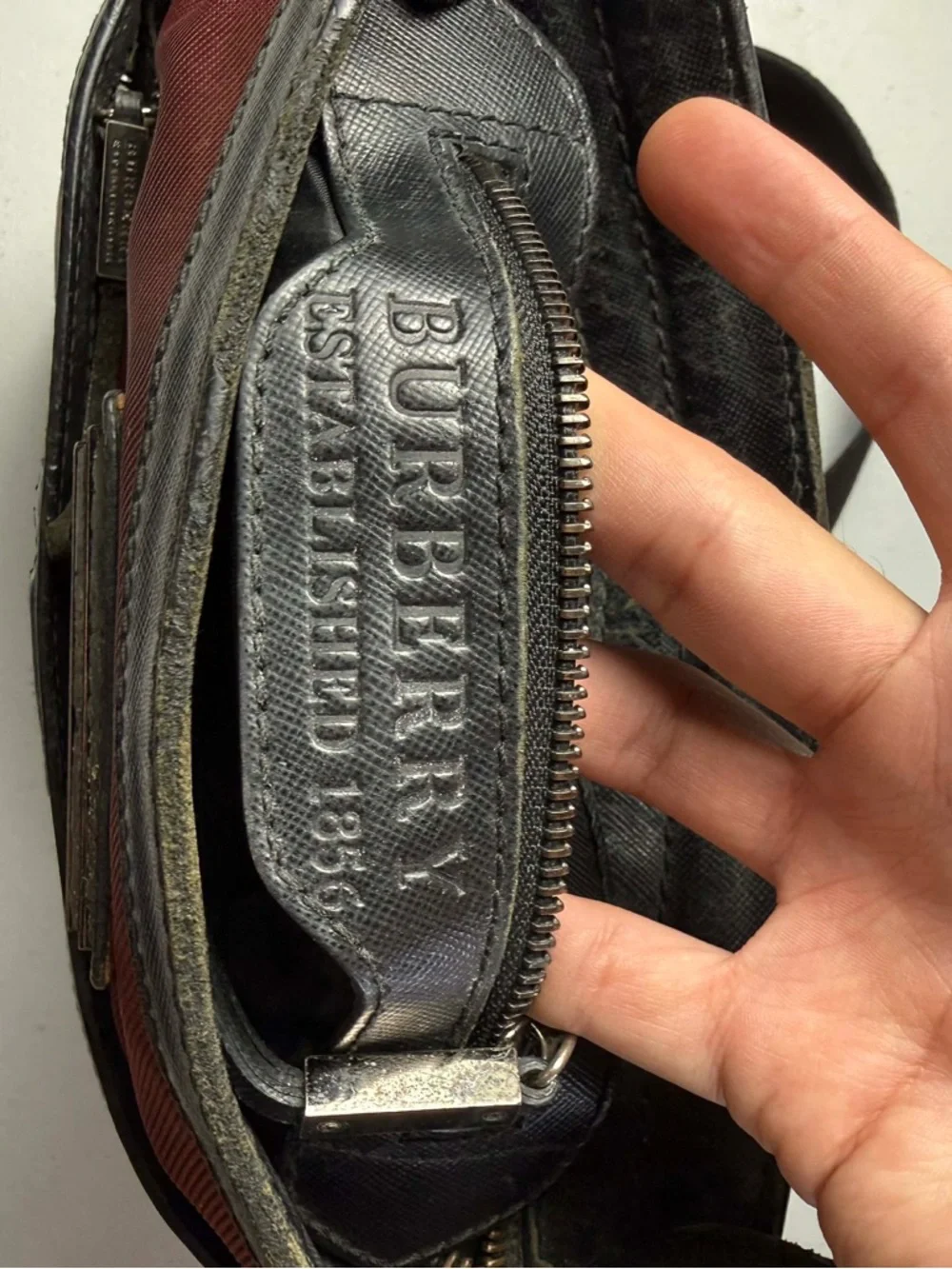 BURBERRY Shoulder Messenger Bag Black Unisex Crossbody Tablet Perfect Condition - Picture 10 of 12